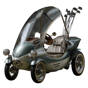 Retro Futuristic Golf Buggy Vinyl Car Decal Sticker – Waterproof & UV-Resistant 6.826666666666667"