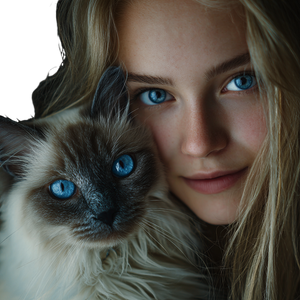 Cat And Girl V3 Vinyl Car Decal Sticker – Waterproof & UV-Resistant 6.826666666666667"