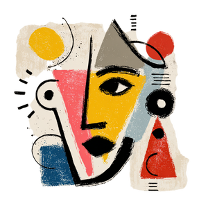 Cubist Woman Face Vinyl Car Decal Sticker – Waterproof & UV-Resistant 3.4133333333333336"