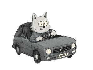 Cat Driving Car V2 Vinyl Car Decal Sticker – Waterproof & UV-Resistant 6.1866666666666665"