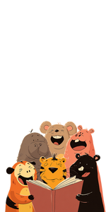 Laughing Animals With Book Vinyl Car Decal Sticker – Waterproof & UV-Resistant 5.12"