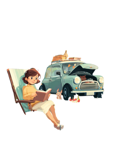 Birthday Camping Scene Vinyl Car Decal Sticker – Waterproof & UV-Resistant 4.1066666666666665"
