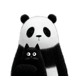 Panda And Cats Vinyl Car Decal Sticker – Waterproof & UV-Resistant 3.4133333333333336"