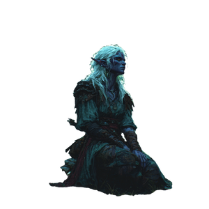 Drow Druid Kneeling Vinyl Car Decal Sticker – Waterproof & UV-Resistant 6.826666666666667"