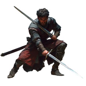 Dual-Wielding Warrior Vinyl Car Decal Sticker – Waterproof & UV-Resistant 3.4133333333333336"