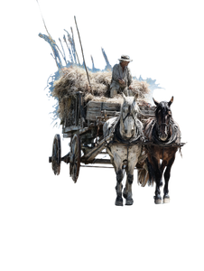 Old Hay Wagon Vinyl Car Decal Sticker – Waterproof & UV-Resistant 8.213333333333333"