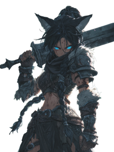 Kemonomimi Warrior Vinyl Car Decal Sticker – Waterproof & UV-Resistant 8.213333333333333"