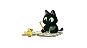 Anthropomorphic Cat Writing V2 Vinyl Car Decal Sticker – Waterproof & UV-Resistant 2.72"