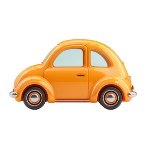 Orange Car Emoji Vinyl Car Decal Sticker – Waterproof & UV-Resistant 3.4133333333333336"