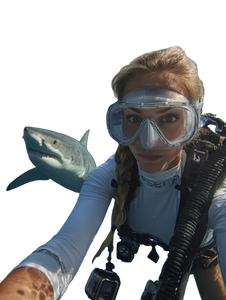 Underwater Selfie Danger Vinyl Car Decal Sticker – Waterproof & UV-Resistant 8.213333333333333"