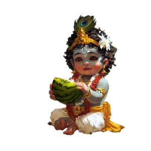Cute Krishna Idol Vinyl Car Decal Sticker – Waterproof & UV-Resistant 3.4133333333333336"