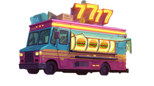 Casino Food Truck Vinyl Car Decal Sticker – Waterproof & UV-Resistant 2.72"