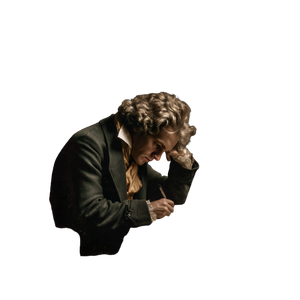 Beethoven Composing V5 Vinyl Car Decal Sticker – Waterproof & UV-Resistant 3.4133333333333336"