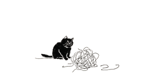 Cat With Wool V2 Vinyl Car Decal Sticker – Waterproof & UV-Resistant 2.72"