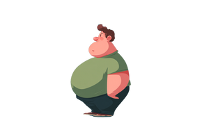 Fat Cartoon Person Vinyl Car Decal Sticker – Waterproof & UV-Resistant 2.986666666666667"