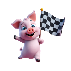 Pig Waving Flag Vinyl Car Decal Sticker – Waterproof & UV-Resistant 3.4133333333333336"
