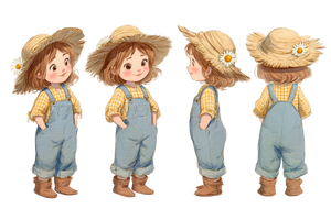 Farmer Girl Character Vinyl Car Decal Sticker – Waterproof & UV-Resistant 5.97333333333333