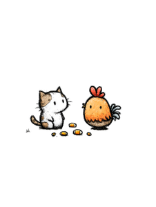 Cat And Rooster Hopscotch Vinyl Car Decal Sticker – Waterproof & UV-Resistant 8.213333333333333"