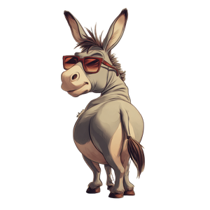 Cartoon Donkey V3 Vinyl Car Decal Sticker – Waterproof & UV-Resistant 3.4133333333333336"