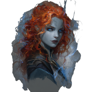 Fiery-Haired Mage Vinyl Car Decal Sticker – Waterproof & UV-Resistant 3.4133333333333336"