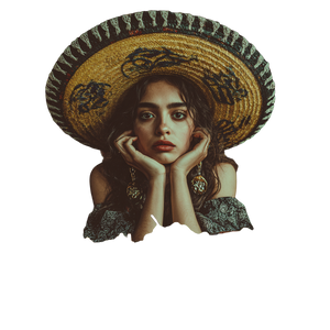 Girl In Sombrero Vinyl Car Decal Sticker – Waterproof & UV-Resistant 3.4133333333333336"