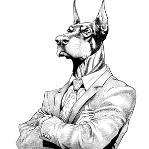Dapper Doberman V2 Vinyl Car Decal Sticker – Waterproof & UV-Resistant 6.826666666666667"