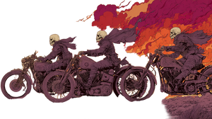 Spectral Motorcycle Riders Vinyl Car Decal Sticker – Waterproof & UV-Resistant 5.4