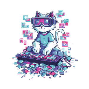 Pixel Cat Gamer Vinyl Car Decal Sticker – Waterproof & UV-Resistant 6.826666666666667"