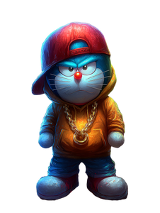 Chibi Doraemon Hip-Hop Vinyl Car Decal Sticker – Waterproof & UV-Resistant 4.1066666666666665"