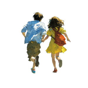 Teenagers Running V2 Vinyl Car Decal Sticker – Waterproof & UV-Resistant 3.4133333333333336"