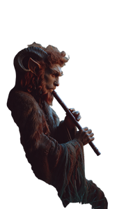 Flute-Playing Faun Vinyl Car Decal Sticker – Waterproof & UV-Resistant 4.8533333333333335"