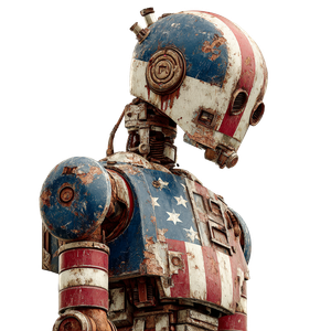 Patriotic Battle Robot V2 Vinyl Car Decal Sticker – Waterproof & UV-Resistant 3.4133333333333336"