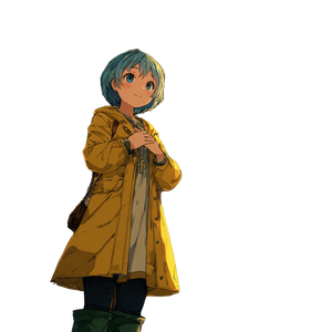 Blue Haired Anime Girl Vinyl Car Decal Sticker – Waterproof & UV-Resistant 3.4133333333333336"