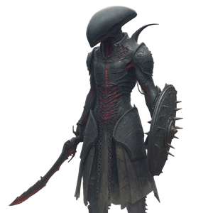 Alien Swordsman Vinyl Car Decal Sticker – Waterproof & UV-Resistant 3.4133333333333336"