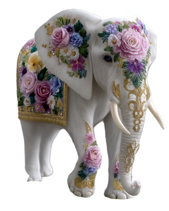 Embroidered Elephant Vinyl Car Decal Sticker – Waterproof & UV-Resistant 8.0"
