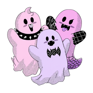 Kawaii Goth Ghosts Vinyl Car Decal Sticker – Waterproof & UV-Resistant 6.826666666666667"