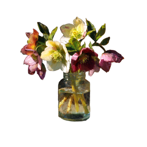 Vase Of Hellebores Vinyl Car Decal Sticker – Waterproof & UV-Resistant 3.4133333333333336"