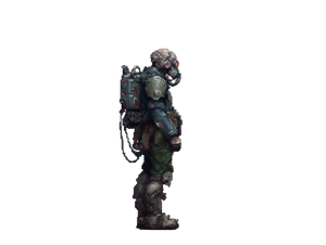 Apocalyptic Soldier Sprite Vinyl Car Decal Sticker – Waterproof & UV-Resistant 6.1866666666666665"