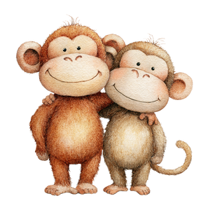 Cartoon Monkeys Vinyl Car Decal Sticker – Waterproof & UV-Resistant 6.826666666666667"