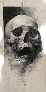 Grey Tone Skull Vinyl Car Decal Sticker – Waterproof & UV-Resistant 5.12"