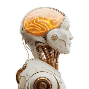 Illuminated Brain Bot Vinyl Car Decal Sticker – Waterproof & UV-Resistant 3.4133333333333336"