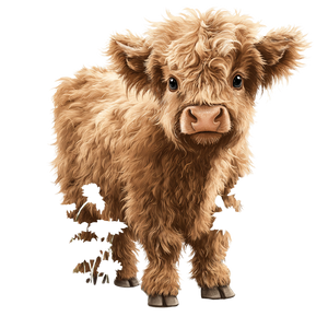 Fluffy Highland Cow V6 Vinyl Car Decal Sticker – Waterproof & UV-Resistant 6.826666666666667"