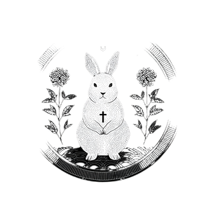 Rabbit Cross Kamon Vinyl Car Decal Sticker – Waterproof & UV-Resistant 3.4133333333333336"