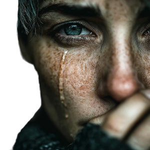 Crying Woman Portrait V3 Vinyl Car Decal Sticker – Waterproof & UV-Resistant 3.4133333333333336"