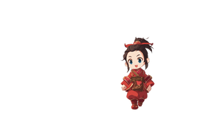 Chibi Nezha Strolling Vinyl Car Decal Sticker – Waterproof & UV-Resistant 2.72"