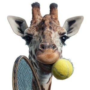 Giraffe Tennis Vinyl Car Decal Sticker – Waterproof & UV-Resistant 3.4133333333333336"