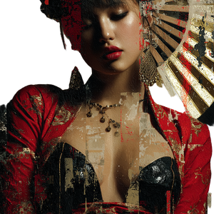 Elegante Burlesque-Geisha Vinyl Car Decal Sticker – Waterproof & UV-Resistant 6.826666666666667"