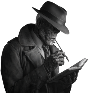 Noir Ghoul Detective Vinyl Car Decal Sticker – Waterproof & UV-Resistant 3.4133333333333336"