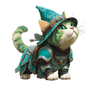 Armored Cat Wizard Vinyl Car Decal Sticker – Waterproof & UV-Resistant 3.4133333333333336"