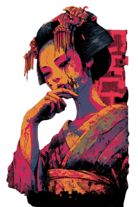 Zombified Geisha Vinyl Car Decal Sticker – Waterproof & UV-Resistant 4.4